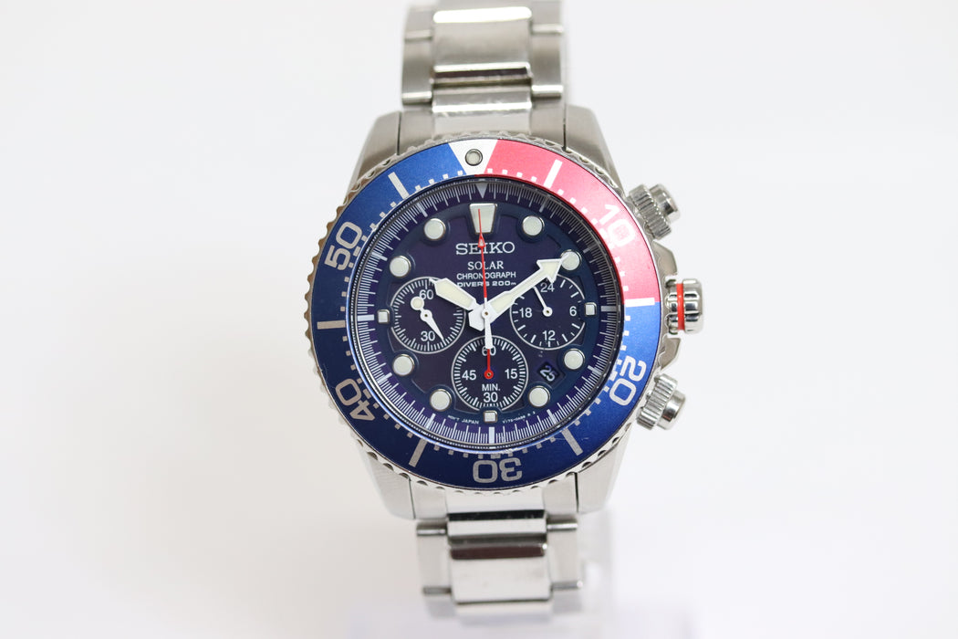 Seiko Prospex V175-0AD0 Pepsi Chronograph Divers Solar 44mm 218 6427885