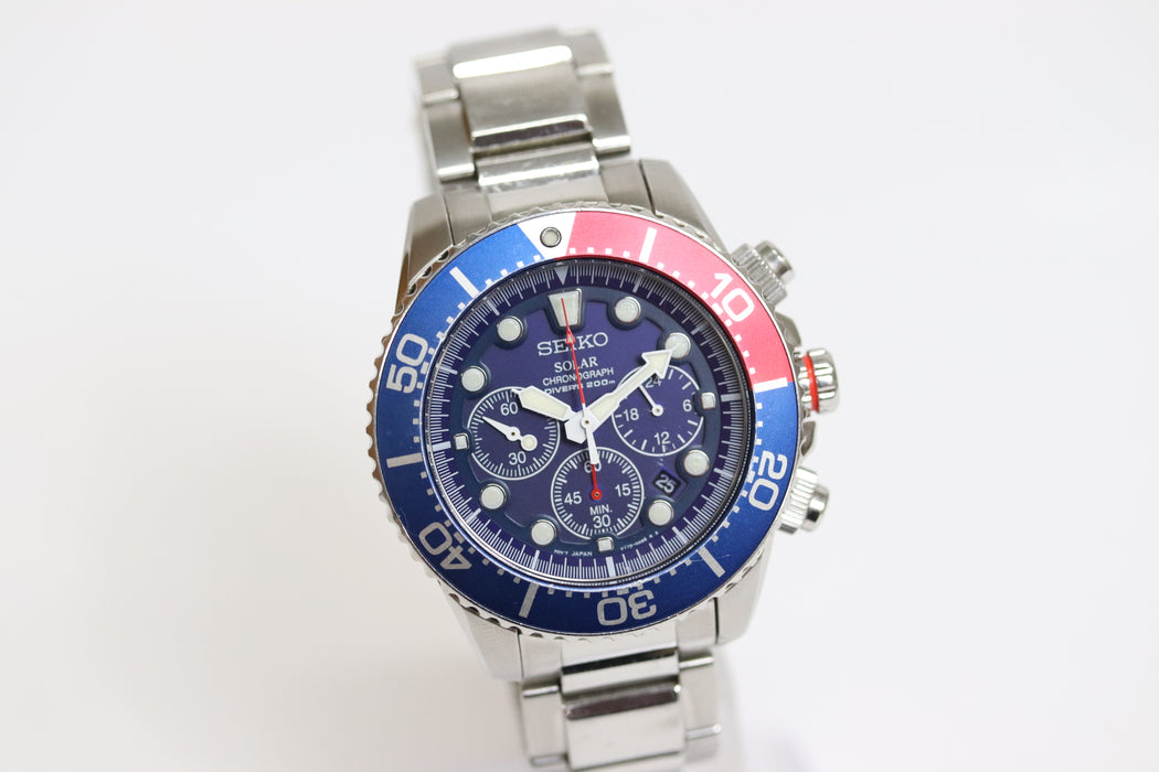 Seiko Prospex V175-0AD0 Pepsi Chronograph Divers Solar 44mm 218 6427885