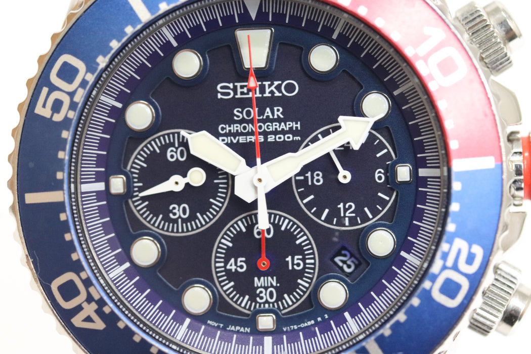 Seiko Prospex V175-0AD0 Pepsi Chronograph Divers Solar 44mm 218 6427885
