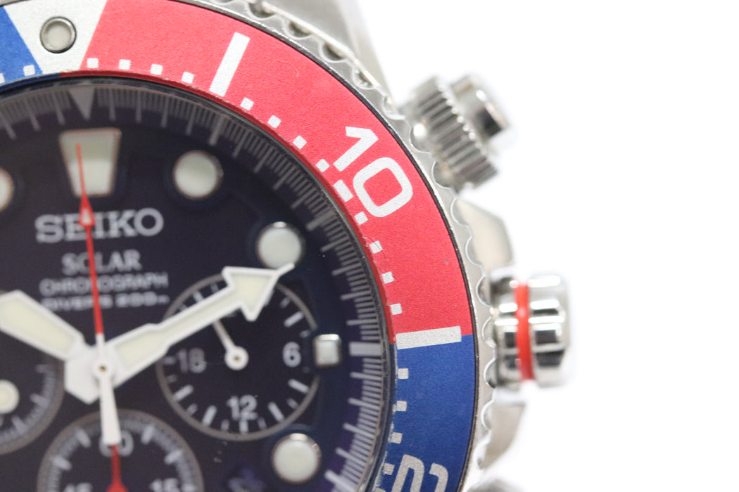 Seiko Prospex V175-0AD0 Pepsi Chronograph Divers Solar 44mm 218 6427885