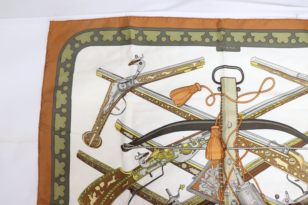 Hermes Carre 90 Silk Scarf "DIANE" From Japan 123 6430229 - World Quickdo
