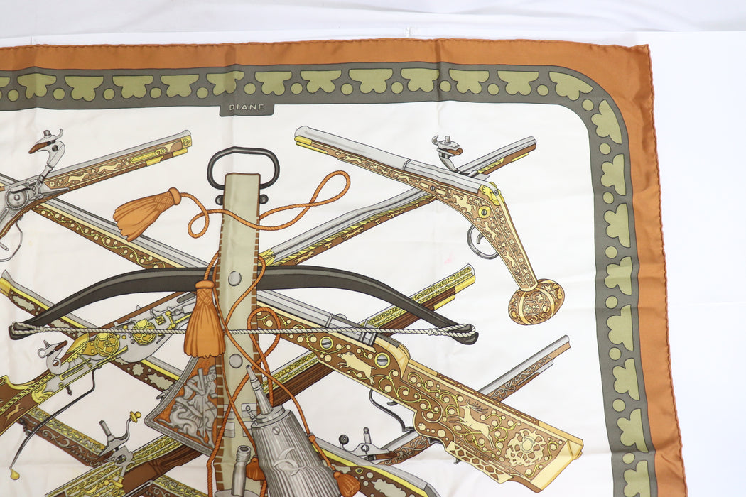 Hermes Carre 90 Silk Scarf "DIANE" From Japan 123 6430229 - World Quickdo