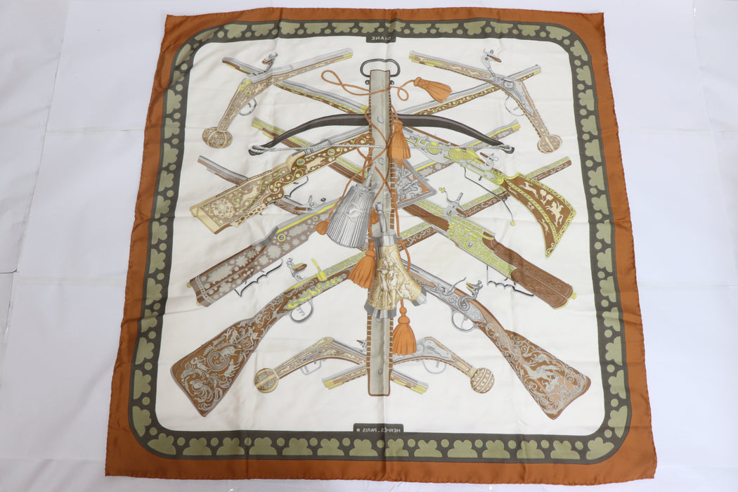Hermes Carre 90 Silk Scarf "DIANE" From Japan 123 6430229 - World Quickdo