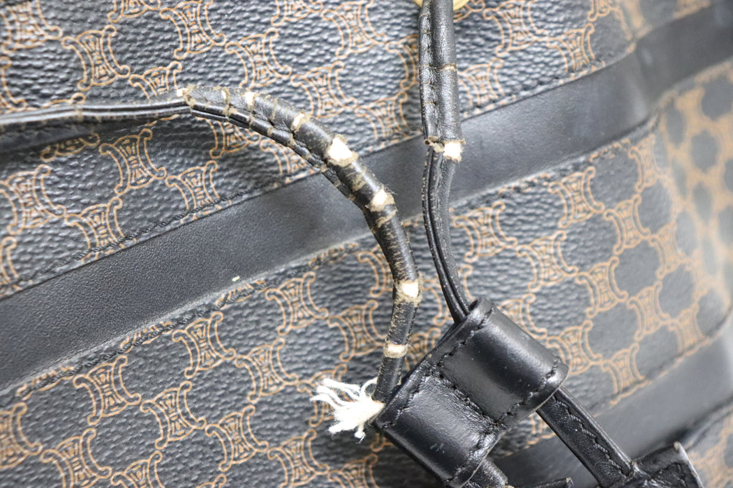 Celine Macadam Drawstring Shoulder Bag Black From Japan 054 6433009 - World Quickdo