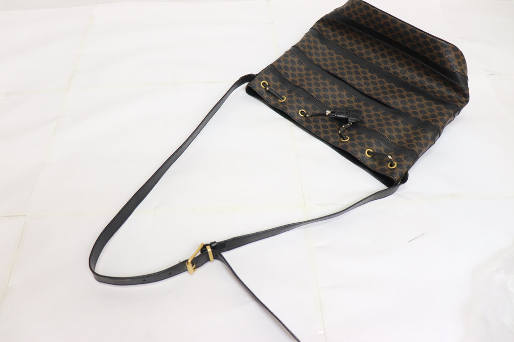 Celine Macadam Drawstring Shoulder Bag Black From Japan 054 6433009 - World Quickdo