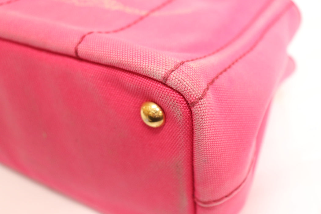 Prada Canapa Canvas Tote Bag Pink From Japan 002 6433316