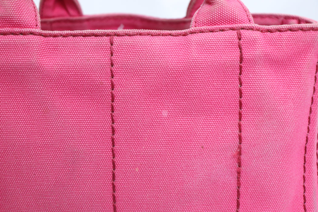 Prada Canapa Canvas Tote Bag Pink From Japan 002 6433316