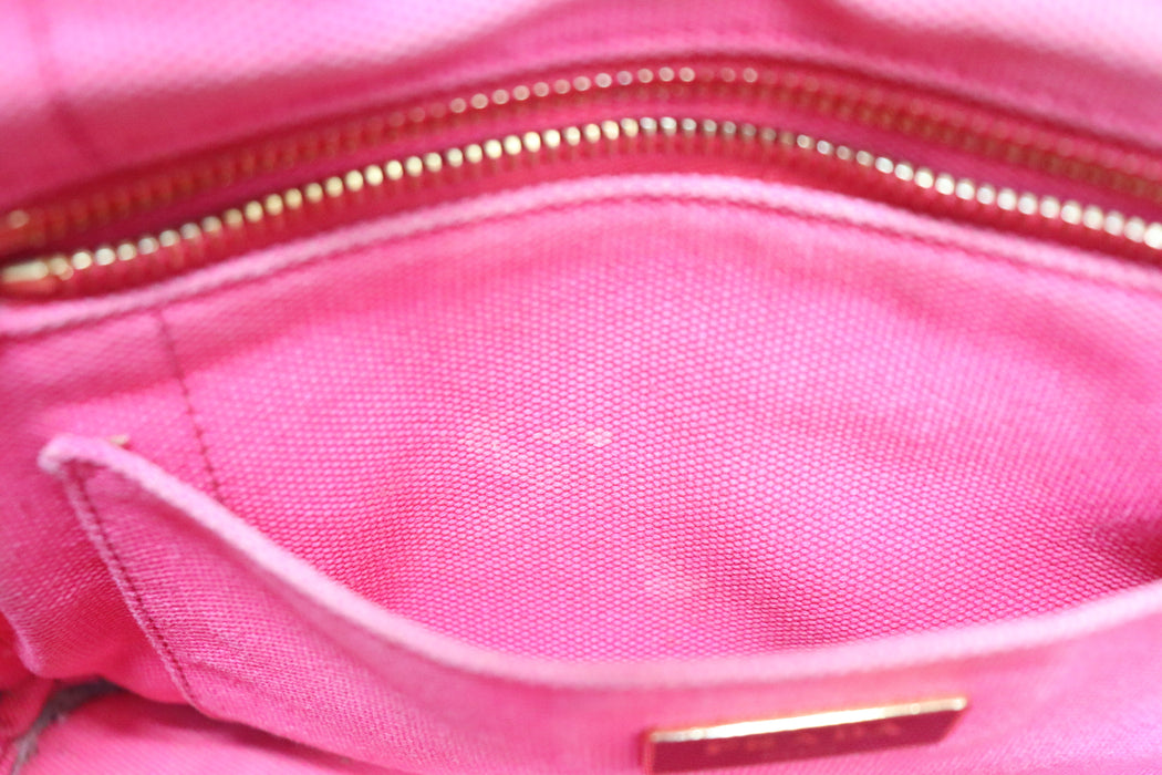 Prada Canapa Canvas Tote Bag Pink From Japan 002 6433316