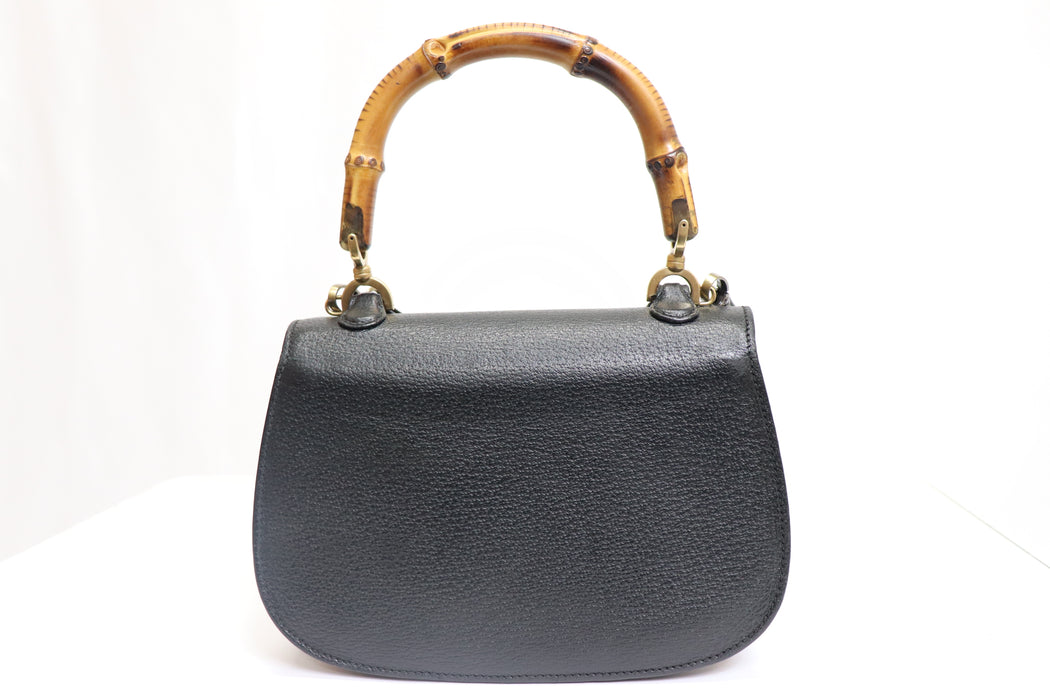 Gucci Black Bamboo Leather 2way Handbag 000.1014.0188 From Japan 272 6407810 - World Quickdo