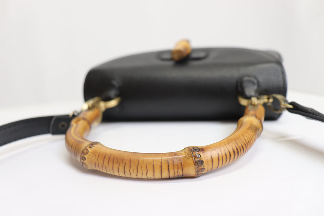 Gucci Black Bamboo Leather 2way Handbag 000.1014.0188 From Japan 272 6407810 - World Quickdo