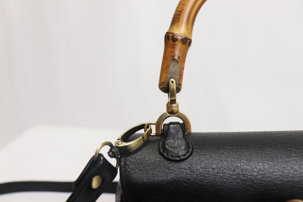 Gucci Black Bamboo Leather 2way Handbag 000.1014.0188 From Japan 272 6407810 - World Quickdo
