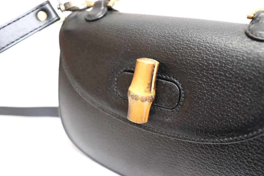 Gucci Black Bamboo Leather 2way Handbag 000.1014.0188 From Japan 272 6407810 - World Quickdo