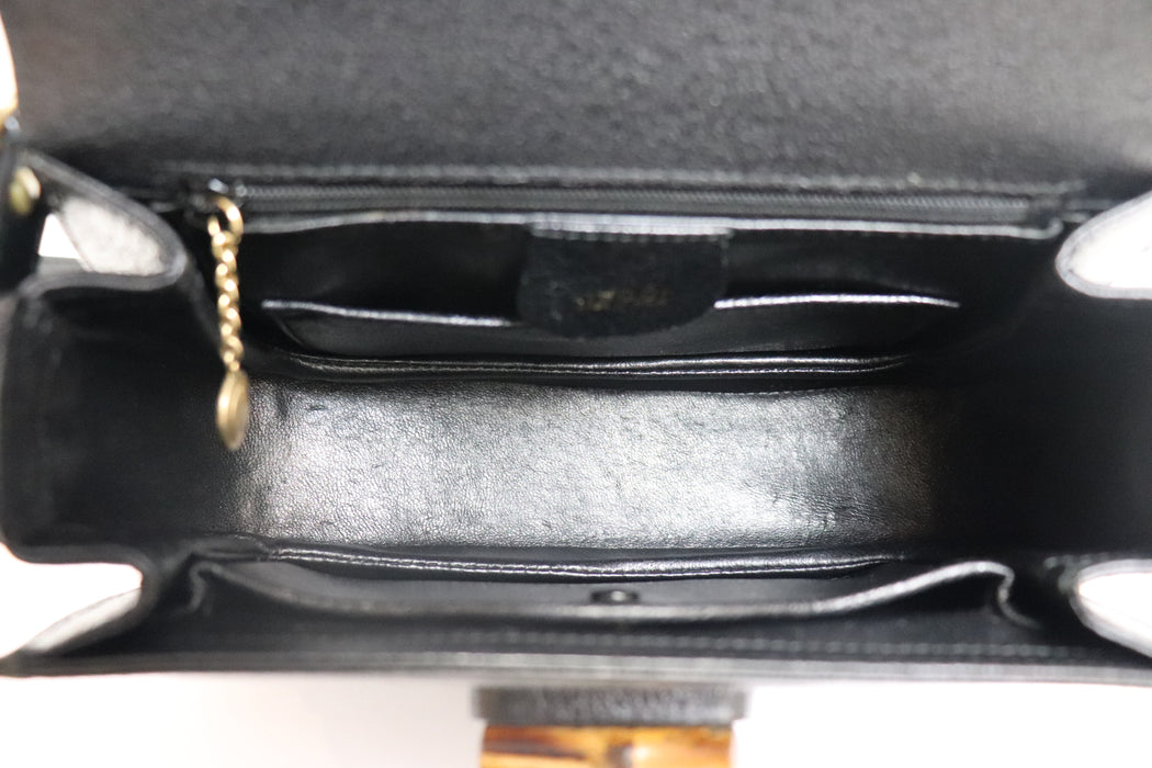 Gucci Black Bamboo Leather 2way Handbag 000.1014.0188 From Japan 272 6407810 - World Quickdo