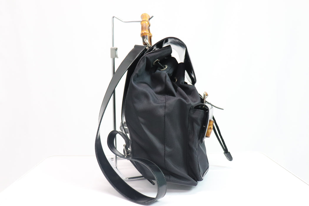 Gucci Bamboo Backpack Enamel Black 003 2058 0016 From Japan 011 6380001 - World Quickdo