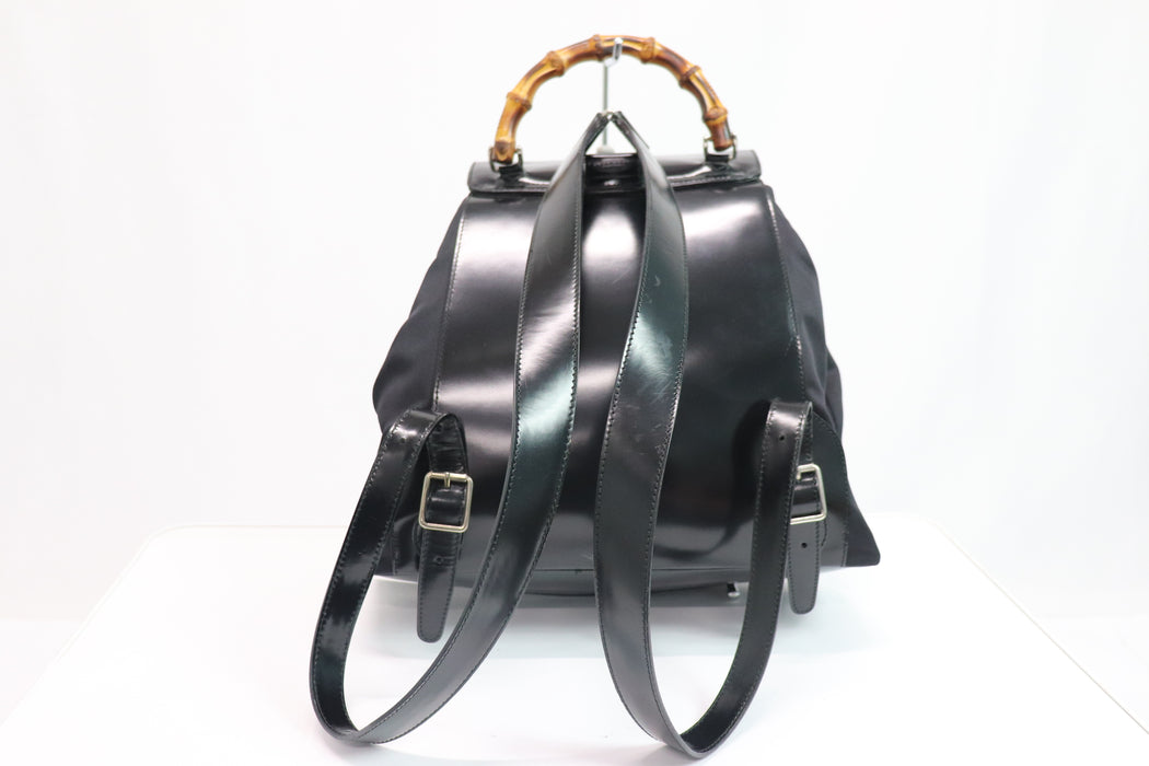 Gucci Bamboo Backpack Enamel Black 003 2058 0016 From Japan 011 6380001 - World Quickdo