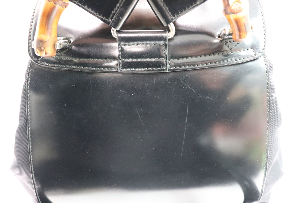 Gucci Bamboo Backpack Enamel Black 003 2058 0016 From Japan 011 6380001 - World Quickdo