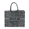 Christian Dior Leopard Book Tote Handbag Gray/Black Canvas From JPN 011 6357173 - World Quickdo