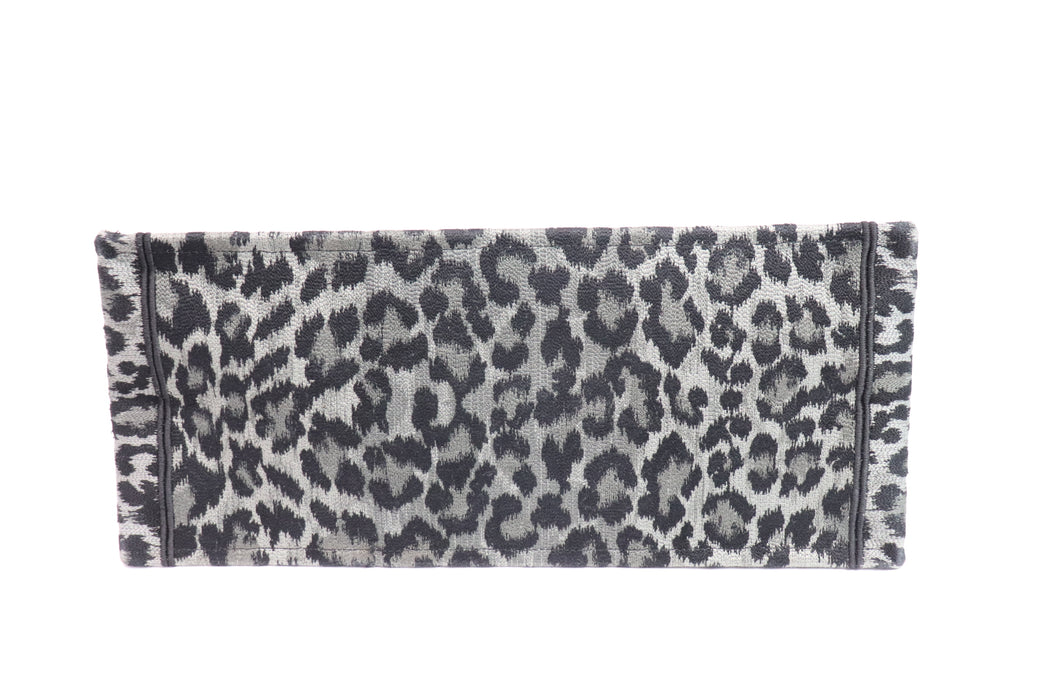 Christian Dior Leopard Book Tote Handbag Gray/Black Canvas From JPN 011 6357173 - World Quickdo
